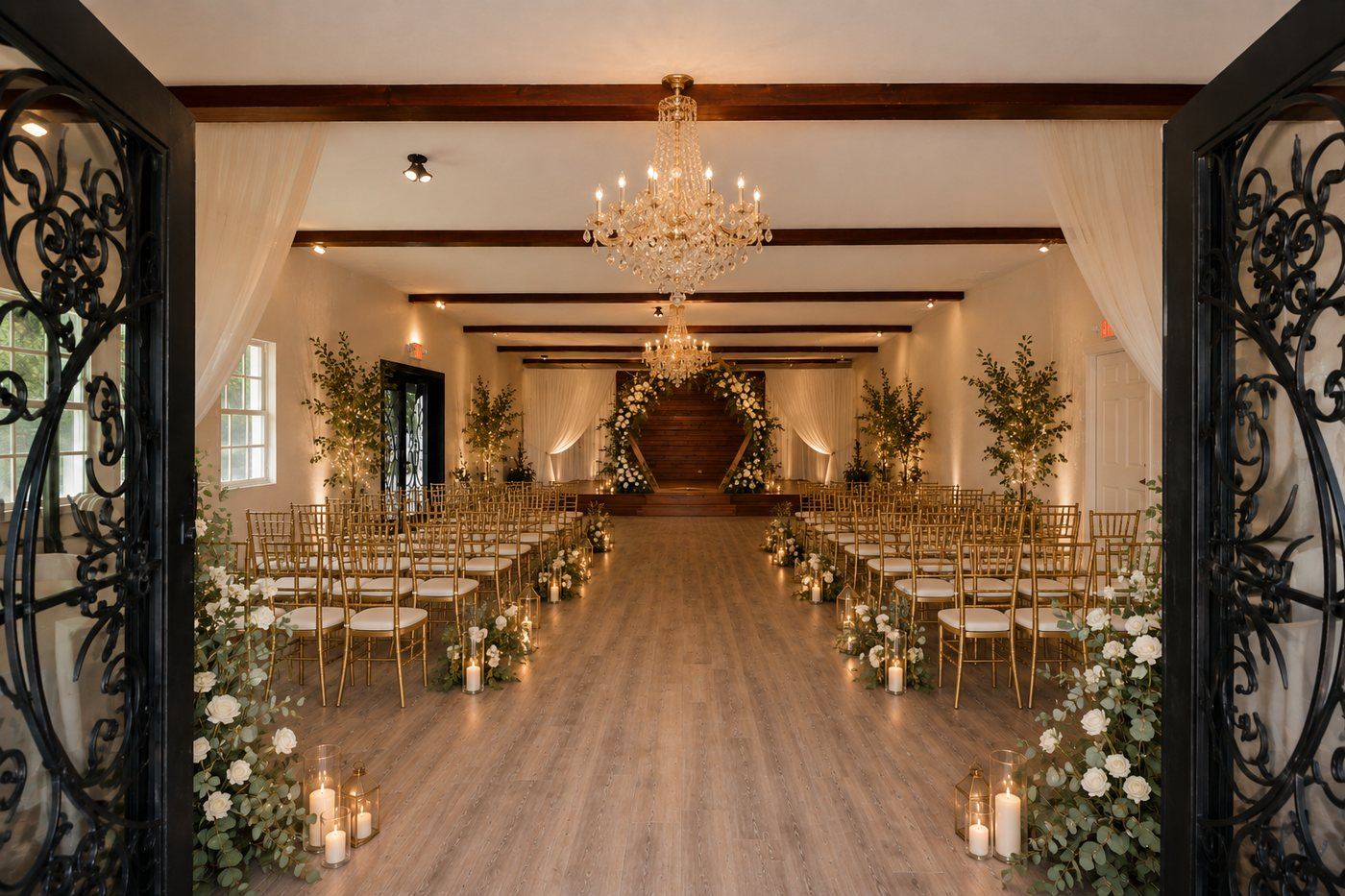 The barn at Urban Deck set up for a corporate gathering